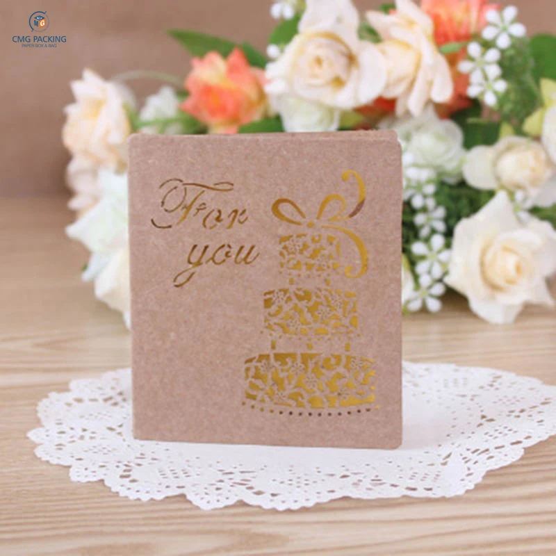 Good Folding Kraft Paper Greeting Card Best Wishes Happy Birthday Blessing Greeting Message Card Event & Party Supplies