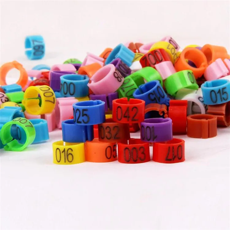 Cheaper price  Pigeon Leg Plastic Foot Clip Rings Band for Birds Chickens Tags Mixed Color pigeon foot ring