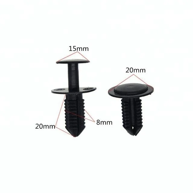 Factoy price 100pcs pack black car  plastic auto plastic clips and fasteners