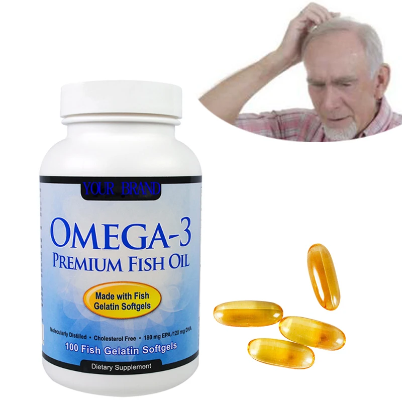 Preventing senile dementia organic omega 3 fish oil softgel