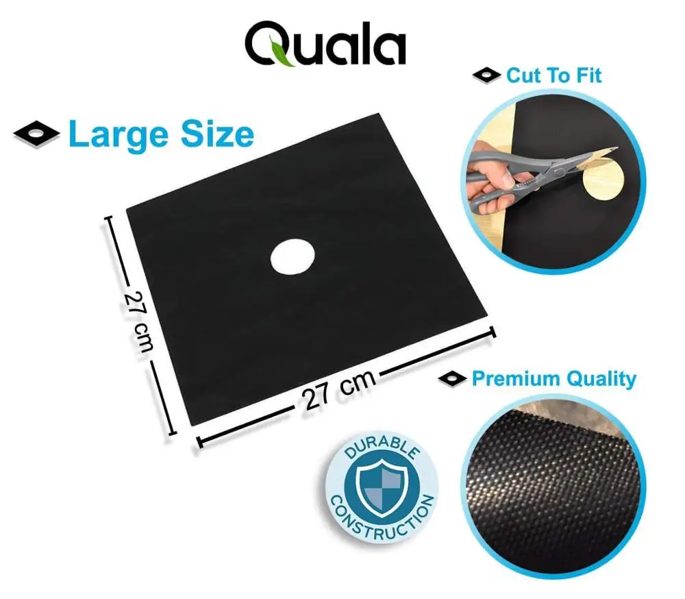 LFGB approved 100% Non-stick Gas Range Protector set of 4 Stovetop Burner Protectors Liner