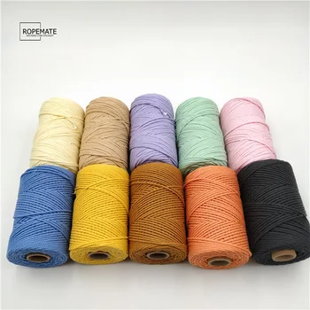 2mm 3 strands colored macrame cord 100 meters per roll