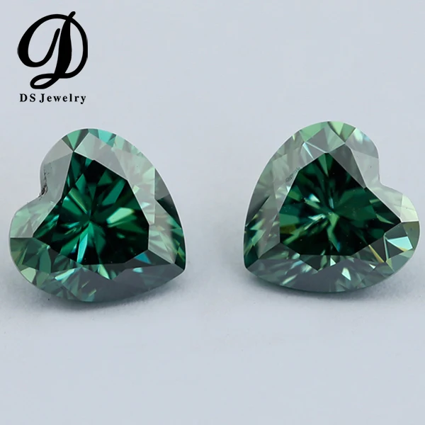 Factory Prices Synthetic Moissanite Diamond Blue Heart Moissanite Stone