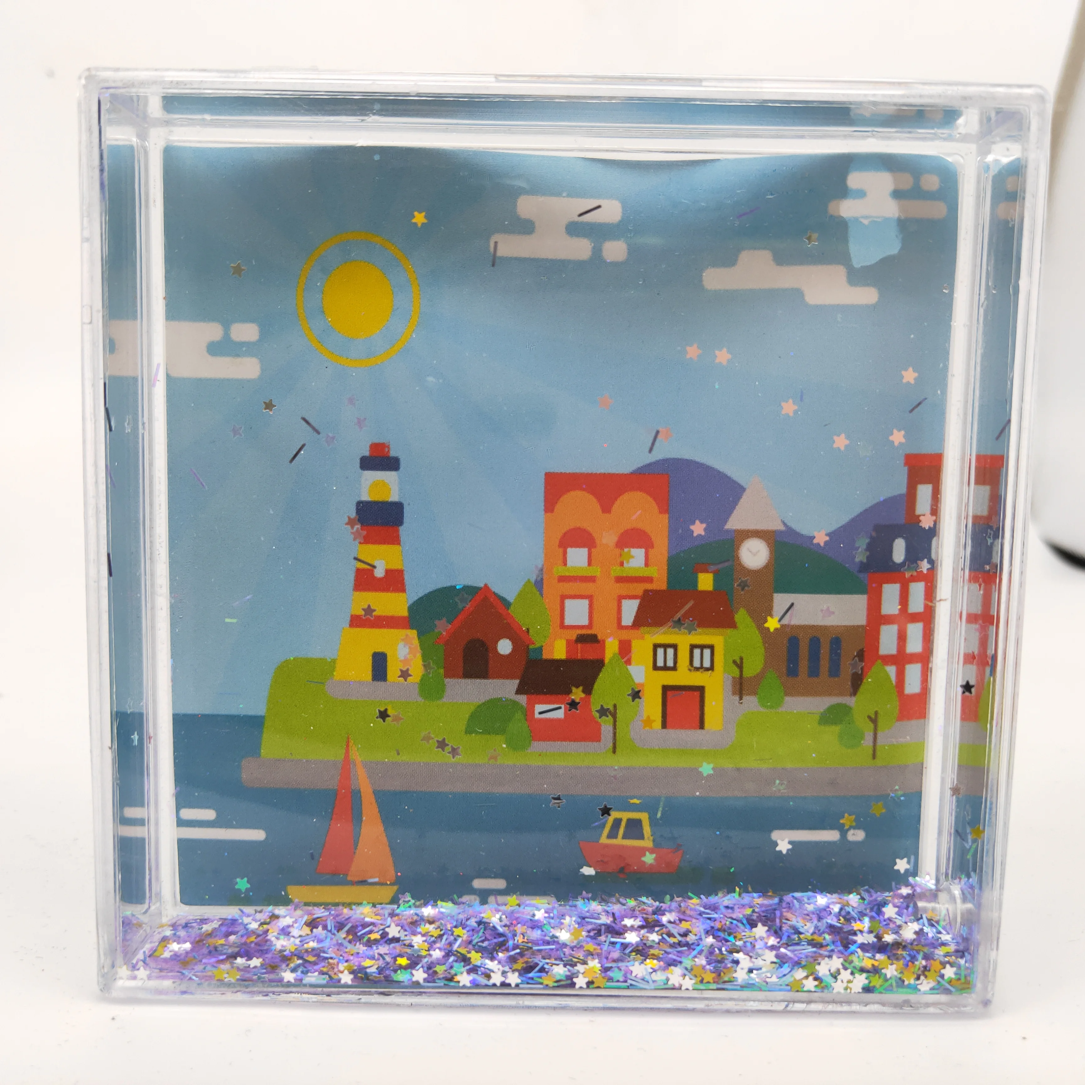 Christmas picture clear 4x4 water snow globe photo frame