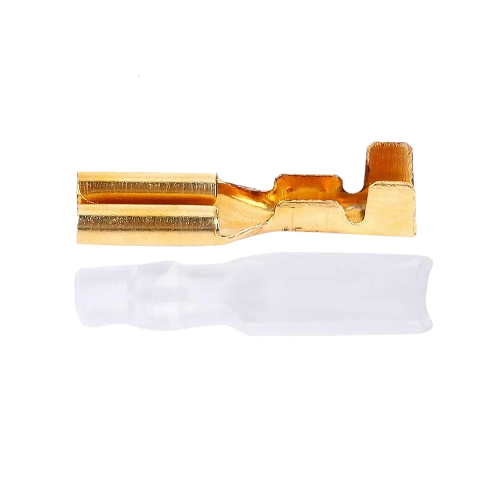 2.8mm Gold Brass Car Speaker Female Spade Terminal Wire 110 terminal