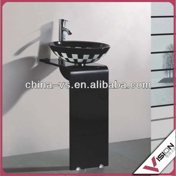 Стеклянная раковина для ванной комнаты с фанерным кронштейном