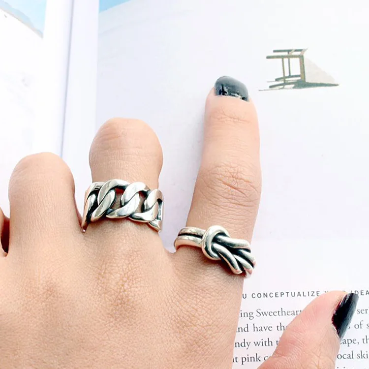Chains of Coarse Pure Silver Rings Jewelry 925 Sterling Silver Rings Jewelry Low Price Silver Ring