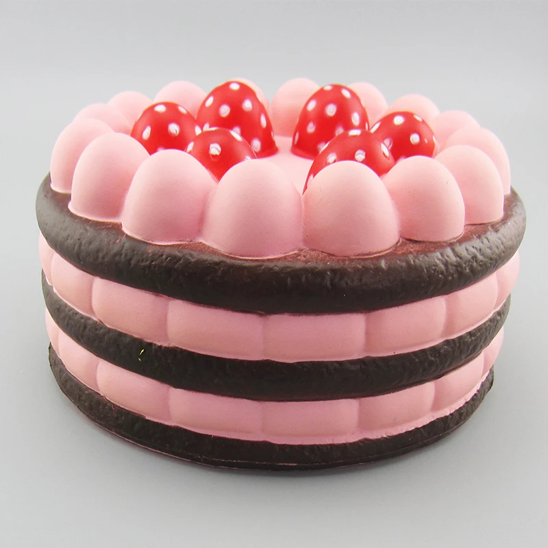 
Slow Rising Kawaii Colorful Squishy Soft Strawberry Cake Jumbo Scented cake 