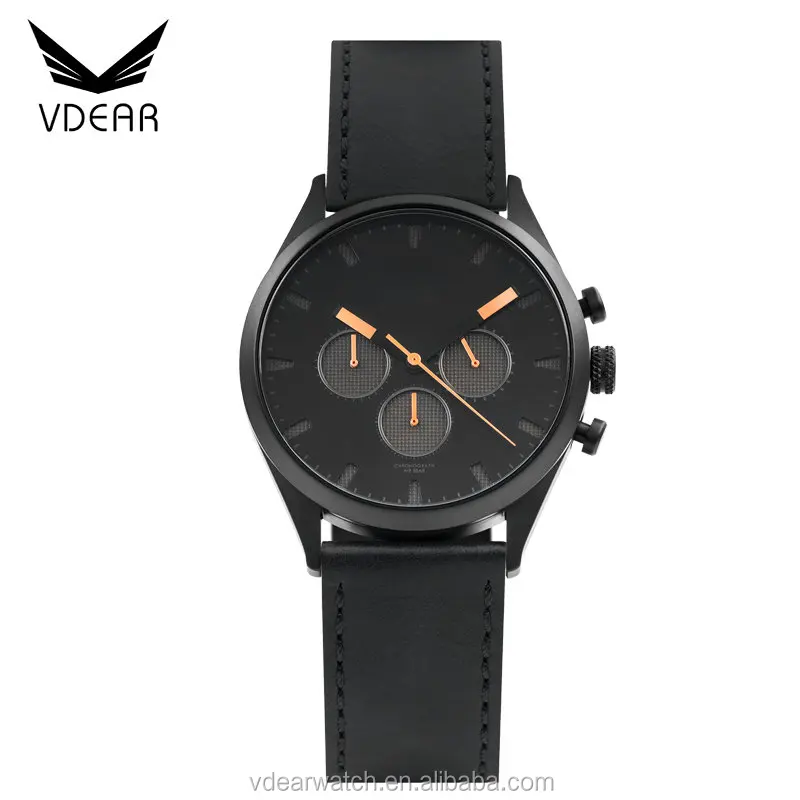 Blank cheap chronograph watches men luxury branded stainless steel chain watch logo custom