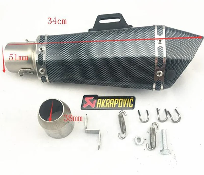 Высококачественный глушитель выхлопной трубы из углеродного волокна для мотоцикла 51 мм 38 мм для внедорожника тихий наконечник трубы