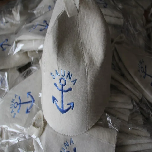 Wool felt sauna hat sauna hood in one seamless piece