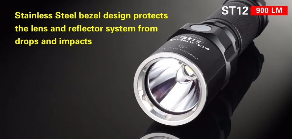 KLARUS ST12 LED Flashlight XM-L2 5 Modes LED 900 Lumens Torch Flashlight Beam Throw 212 Meters Outdoor Sports Flashlight