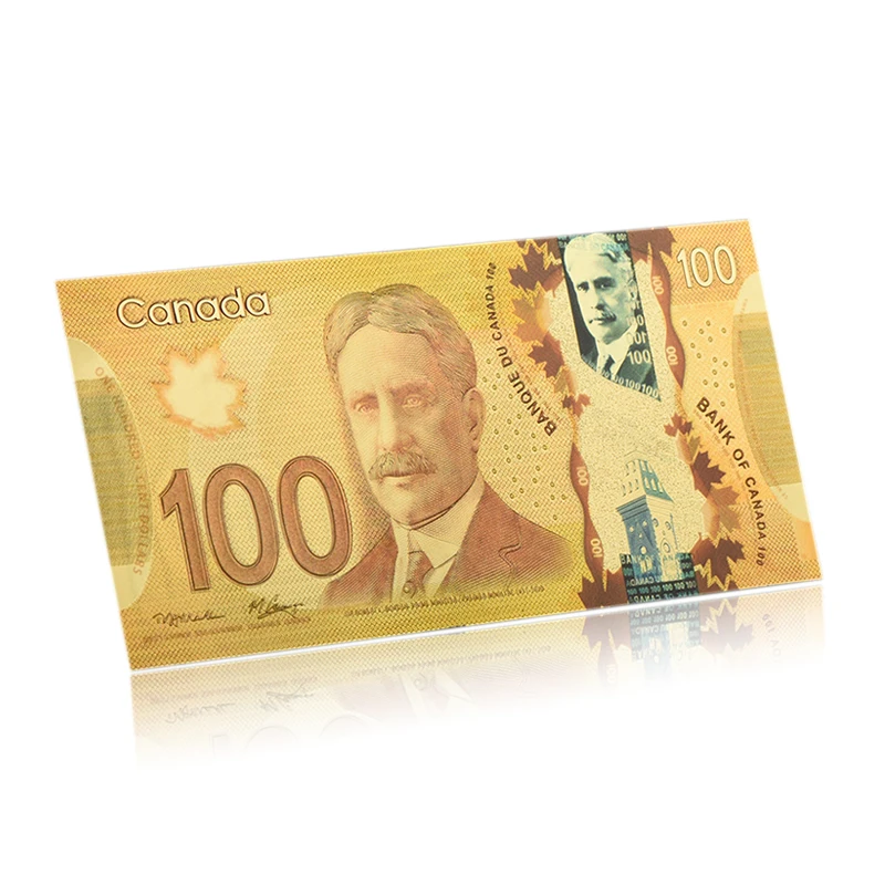 Art Crafts Colorful Canada Paper Money 24K Gold Banknote Souvenir Items