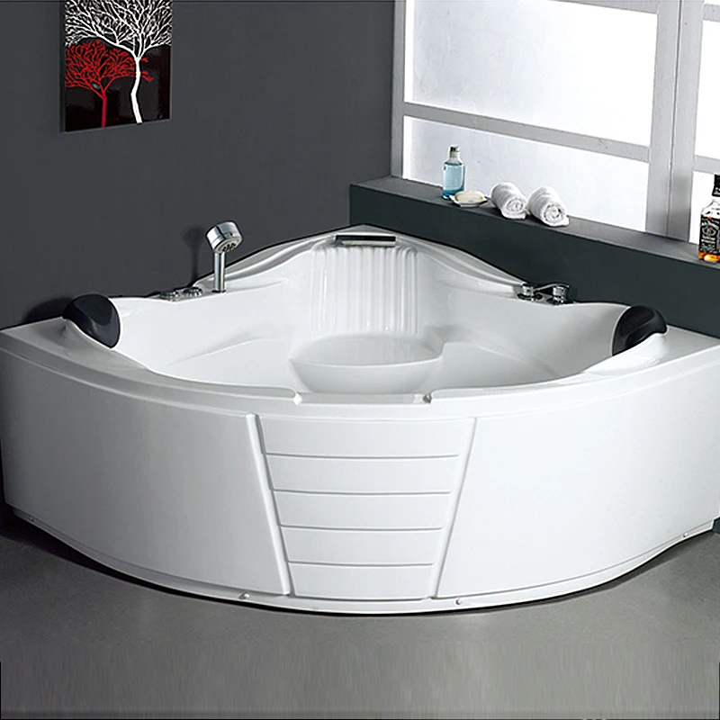 Hot Two Person Fan Shape Corner Spa Bath Tub for Adults