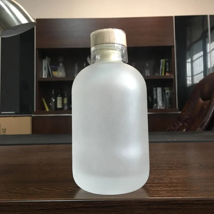 12 oz frosted Clear glass beverage bottles w/T-Top Synthetic Corks