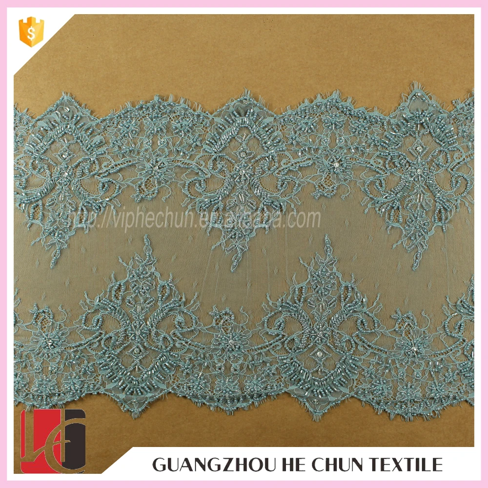 Wholesale popular eyelash lace fabric for lady