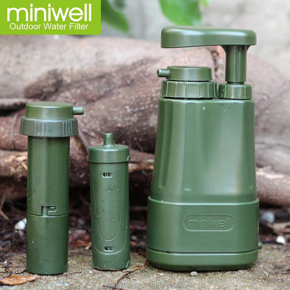 
Outdoor water filter hiking purification system as camping equipment 
