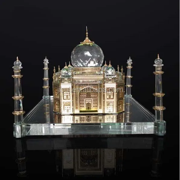 Crystal Taj Mahal Model With wooden base