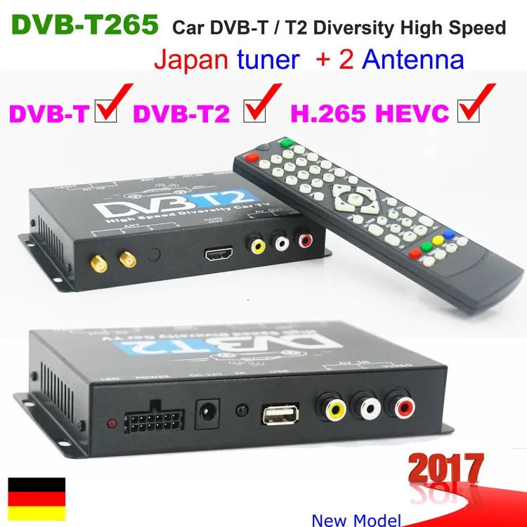 DVB-T265 Germany / Europe Car DVB-T2 H265 TV receiver box with support DVB-T / DVB-T2 both