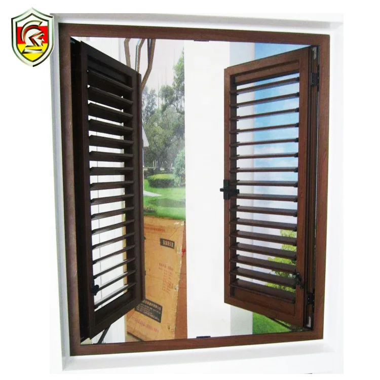 2018 Hot Sale Security Luxury Jalousie Window Shutter Aluminum Wooden Louvered windows