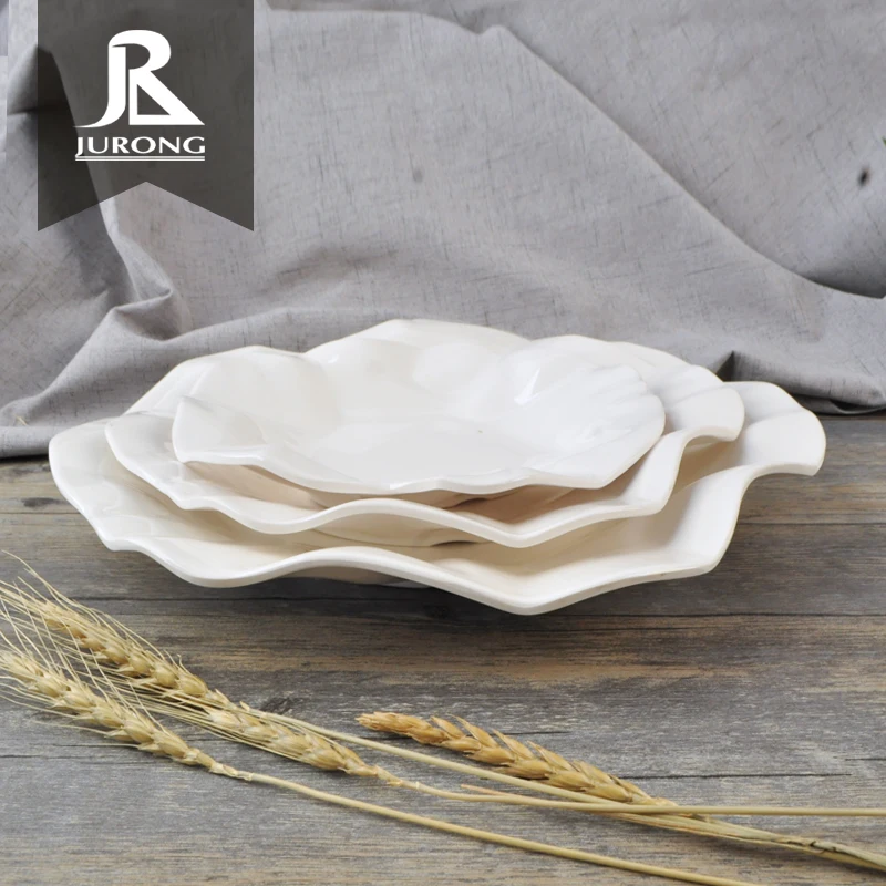 New product ruffle round white cheap charger canape restaurant melamine salad plate