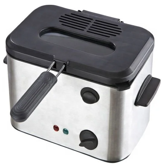 deep fryer plastic housing 1.2L capacity 1200W Fixed oil pan with non-stick coating Light indicator Adjustable tempe