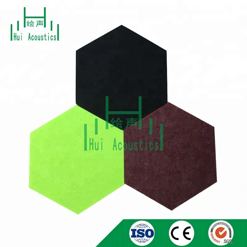 Sound Insulation Polyester Fiber Acoustic Panel Hexagon Decorative Wall Boards Soundproof Acoustic Fiber Ceiling Material
