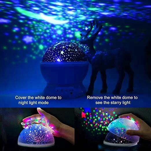 
Indoor decor romantic design USB or battery powered dream rotating LED kids star starry led night light projector 
