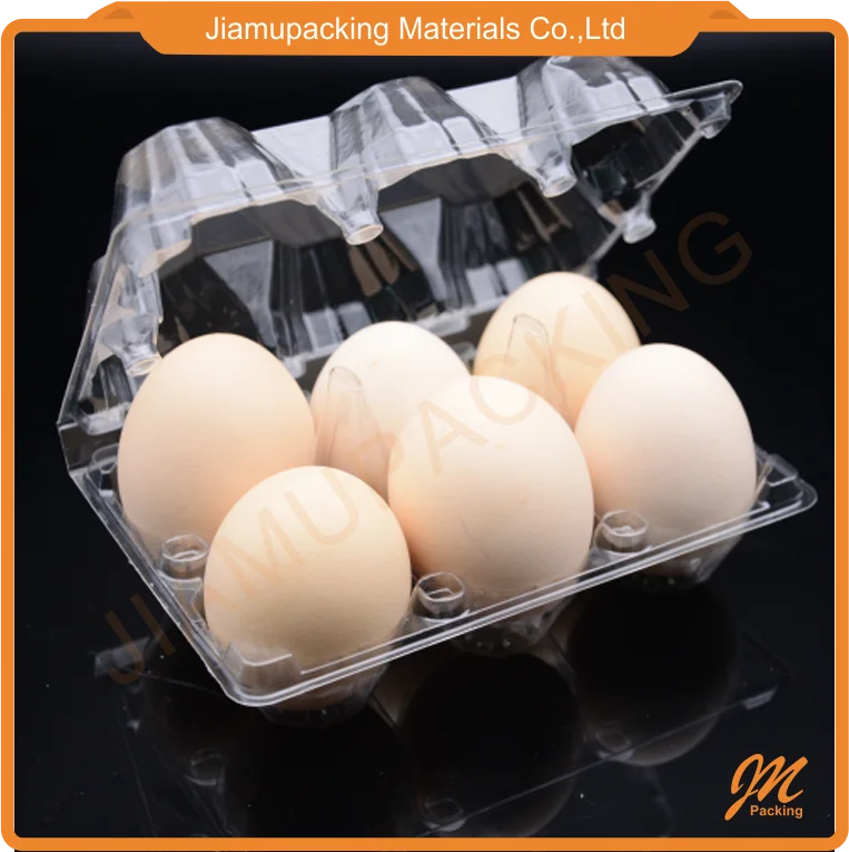 Clear PET PVC egg tray, wholesale plastic egg cartons for supermarket sale, bulk chicken duck egg packaging