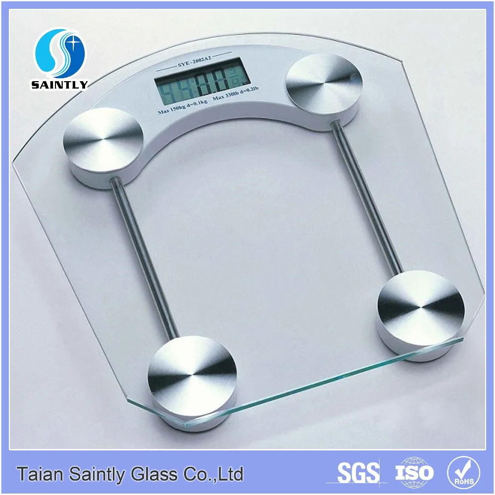 5mm 6mm customized mold silk screen tempered scale weight glass