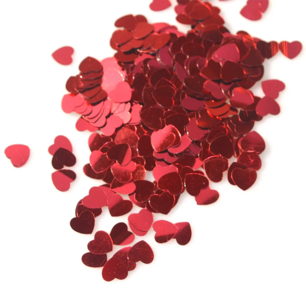 party favor decoration PVC red heart confetti