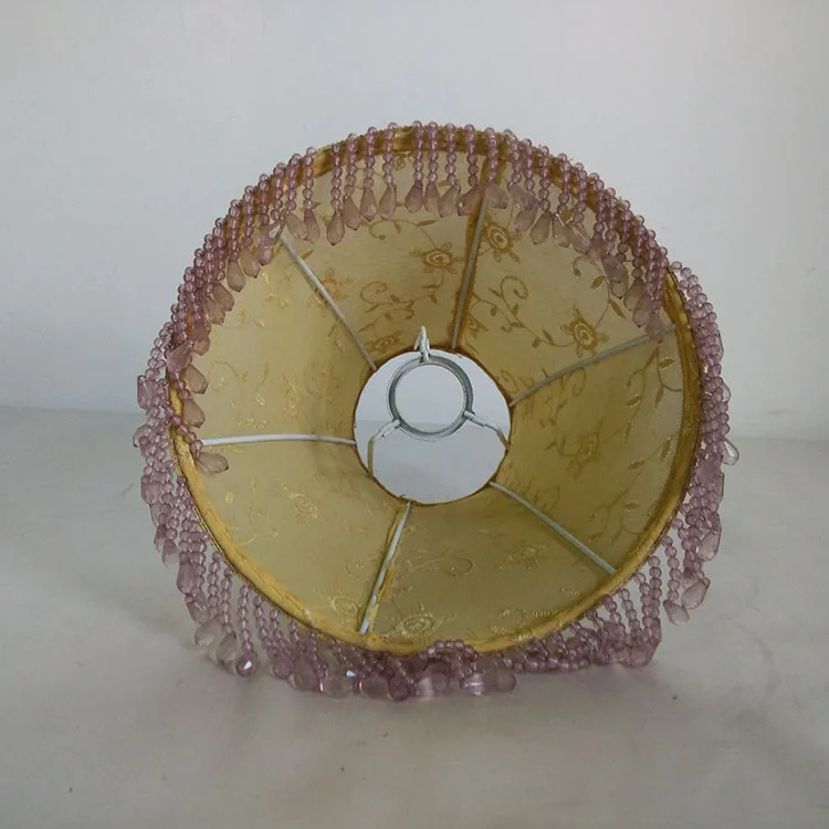 jacquard beaded fringe hurricane lamp shades for table lamp or wall lights hotel fabric wall lamps with shade