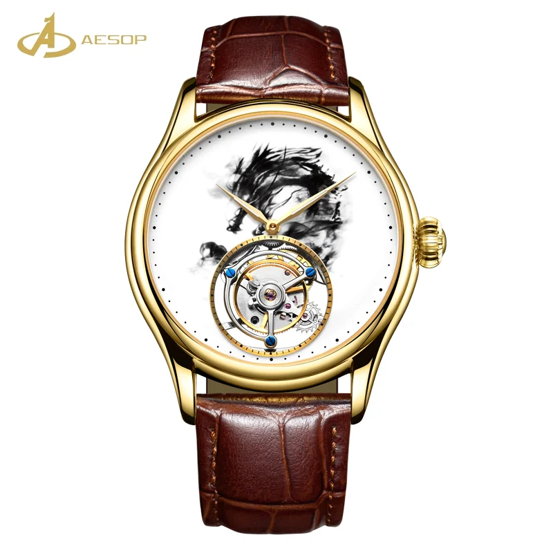 new design stainless steel custom mechanical oem watch women luxury tourbillon watch