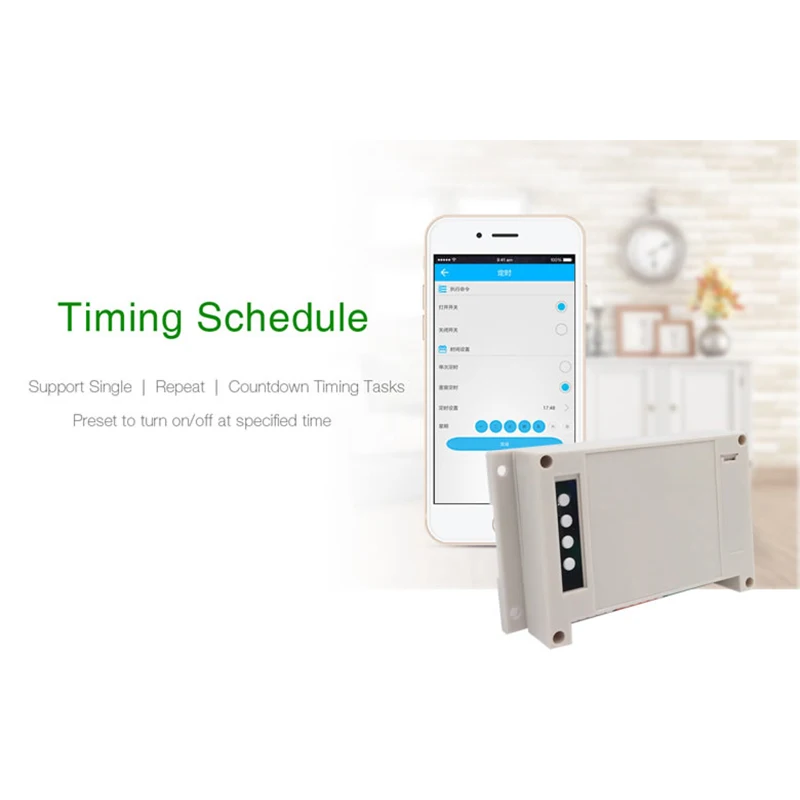 Sonoff 4CH R2 Smart WiFi Switch 4-Gang Wireless Switches Din Rail Mounting Home Automation on/off Phone remote control 10A/2200W