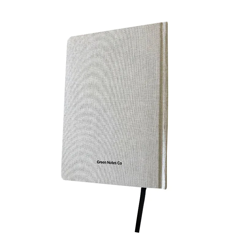 Customized linen cover cream paper journal book printing with pocket