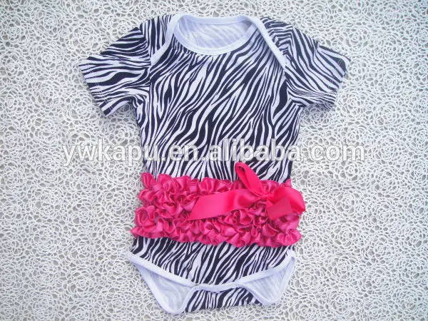 wholesale organic cotton baby romper, baby clothes with zebra print