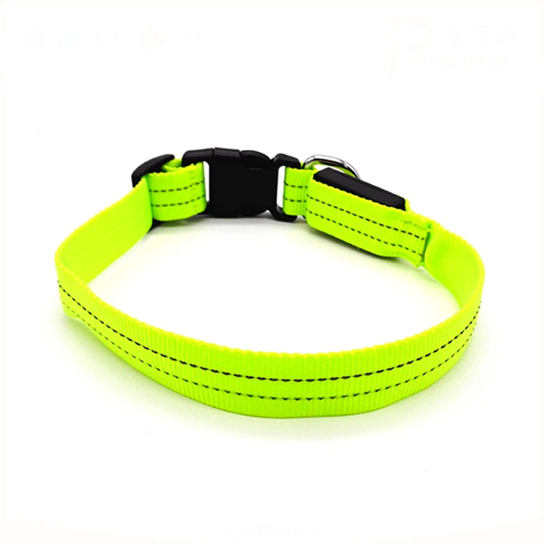 Pet Dogs Supplies Luminous Collars  Nylon LED Pet Dog Collar Night Safety Flashing Glow In The Dark