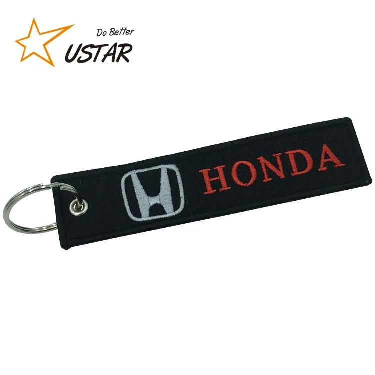 Factory oem custom auto fabric embroidery key tag holder custom made desgin airplane keychain