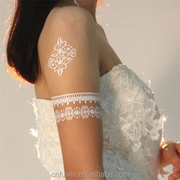 2016 Fashionable high quality lace black and white henna tattoo