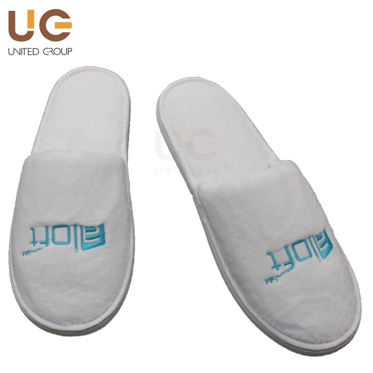  Горячая Распродажа персона с индивидуальным логотипом бархатные комнатные спа домашние гостиничные одноразовые Тапочки для дам вышитые