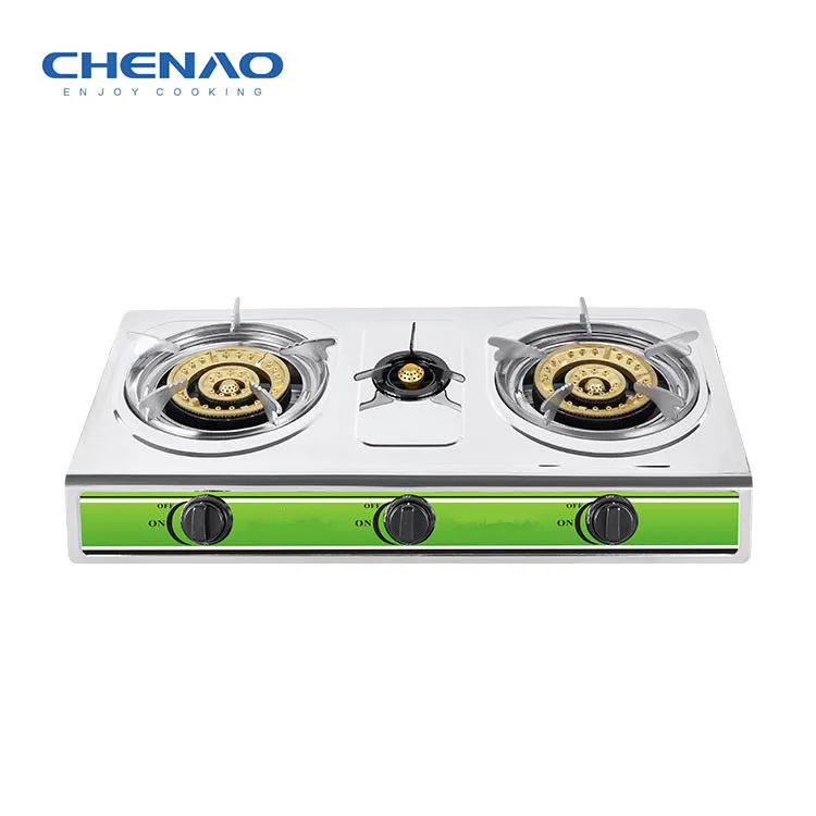 Газовая плита, 3 горелки, Настольная плита из нержавеющей стали