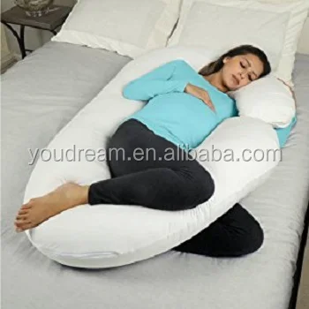 Pregnancy Pillow with Jersey Cover, C Shaped Full Body Pillow Back Support Cushion with100%cotton