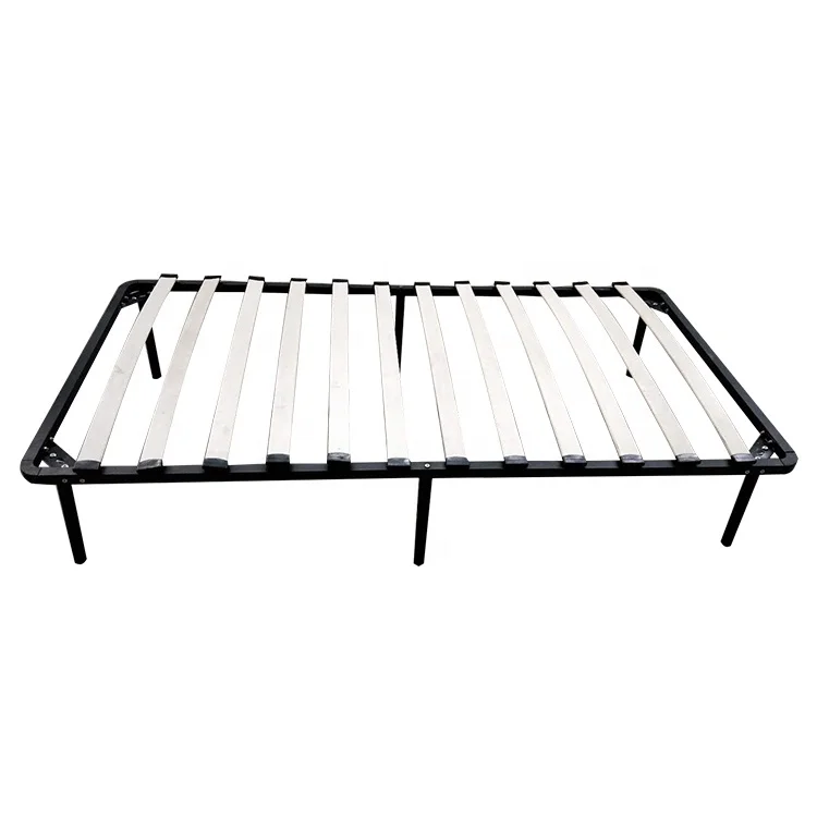 Cheap latest design double size wood slats metal bed frame