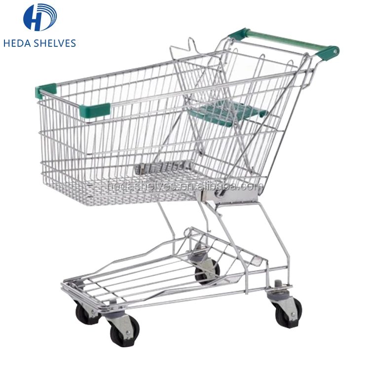 Quality assurance Customized metal supermarket trolley shopping push cart for sale