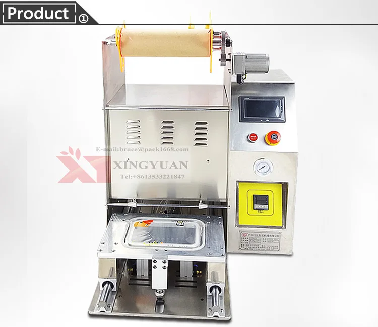 Meat tray/meat box sealing machine sealed with PP film/Automatic meat box sealing machine