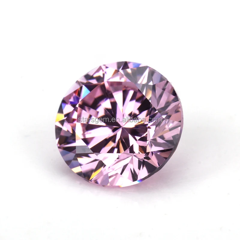 Pink color loose 4mm round signity cz loose stone