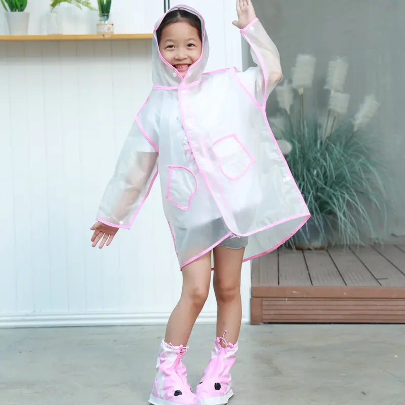 
Waterproof Kids EVA plastic Raincoat For Children Rain Coat Rainwear Student Poncho 