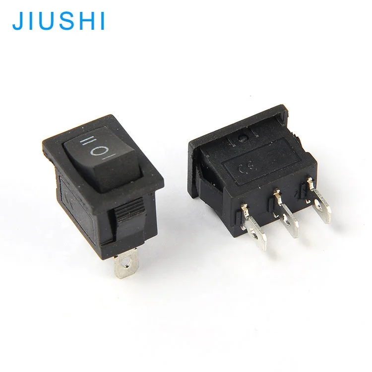 KCD1-103 3 способа ВКЛ-ВЫКЛ-ВКЛ клавишный переключатель 125 в 10A 3 медных контакта черный