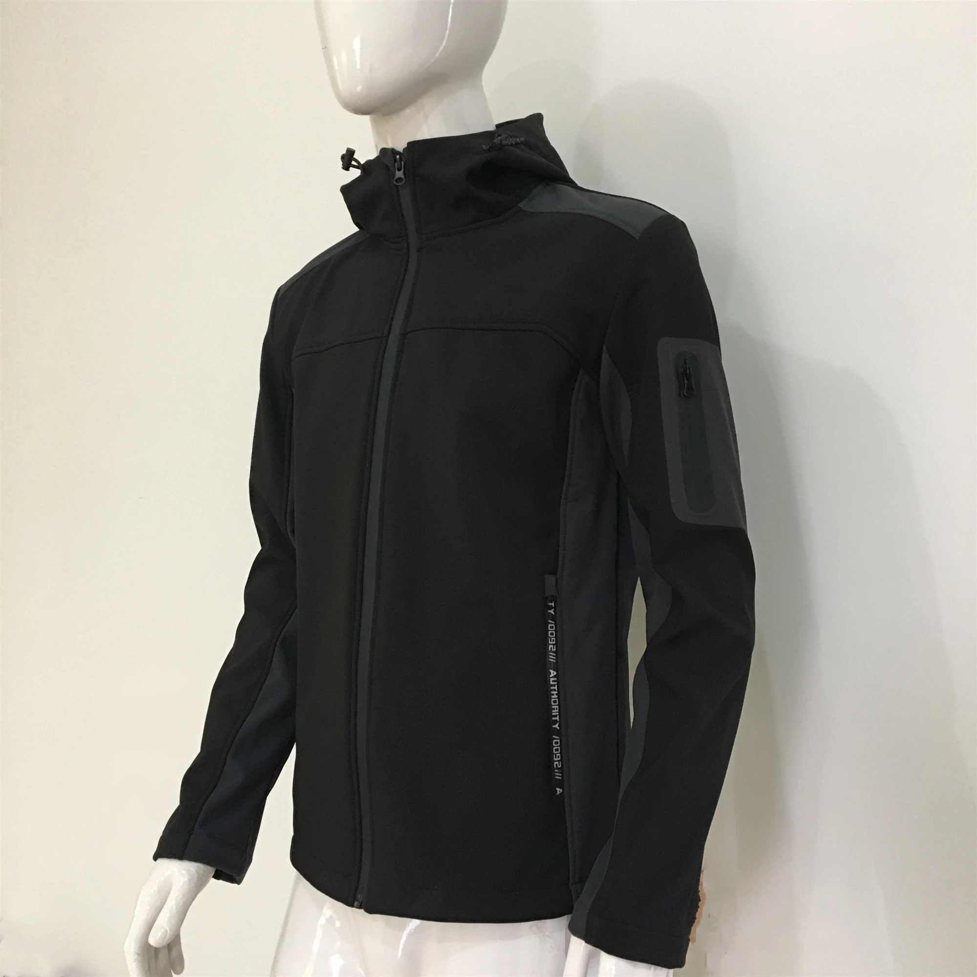 
Windproof Water Resistant Zip-Front Hood Fleece-Lined Warm-up Softshell Jacket 