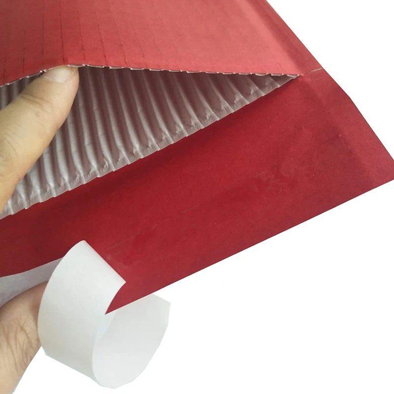 Biodegradable&compostable  Mailer 100% Paper surface Red kraft Paper inner Padded corrugated paper envelopes